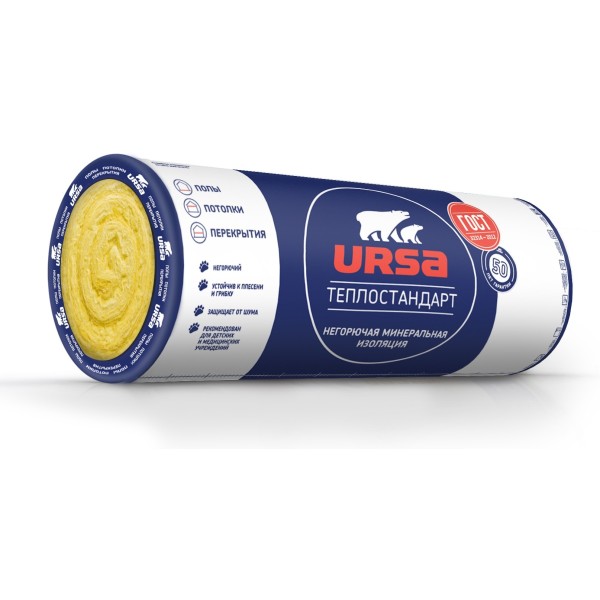 Минеральный утеплитель URSA стекловата 868591 5800x1220x50 мм